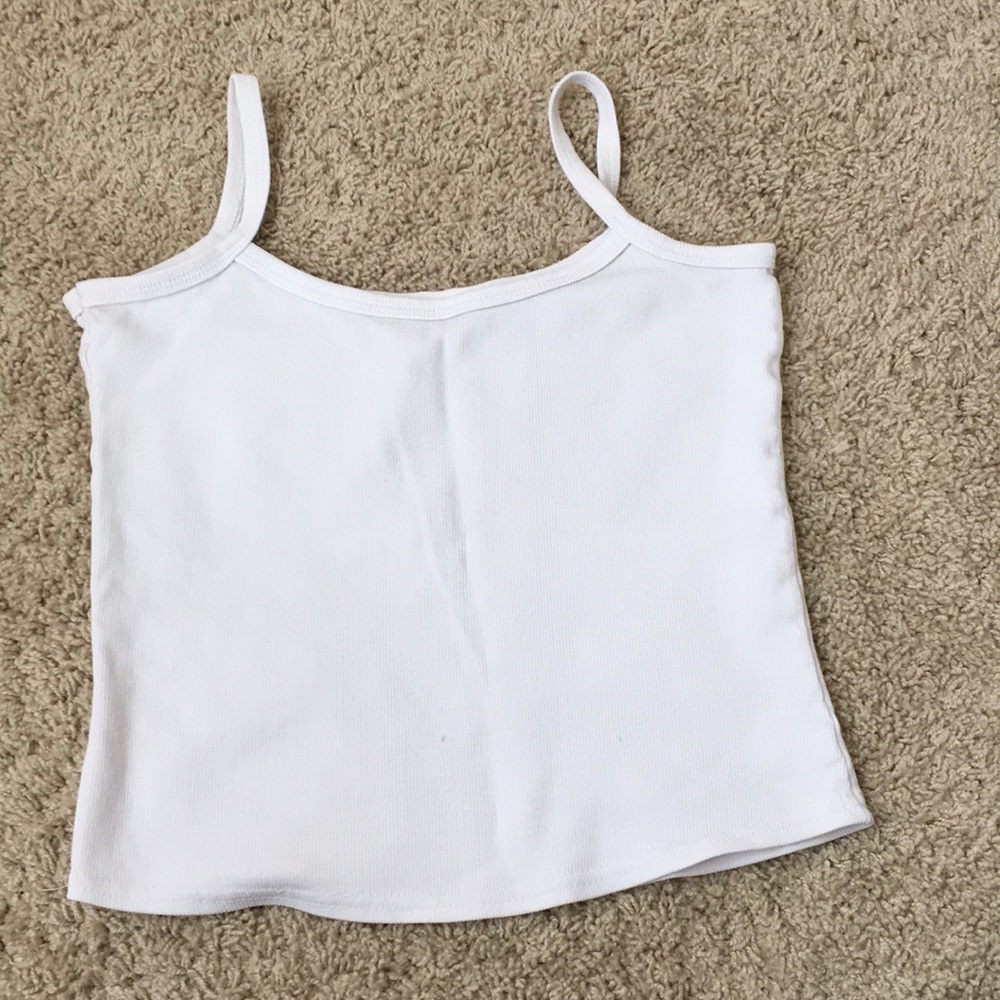 Brandy Melville Skylar tank top white ribbed knit - Picture 3 of 3